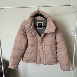 Abercrombie & Fitch pink puffer jacket